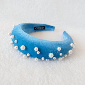 Padded velvet pearl headband